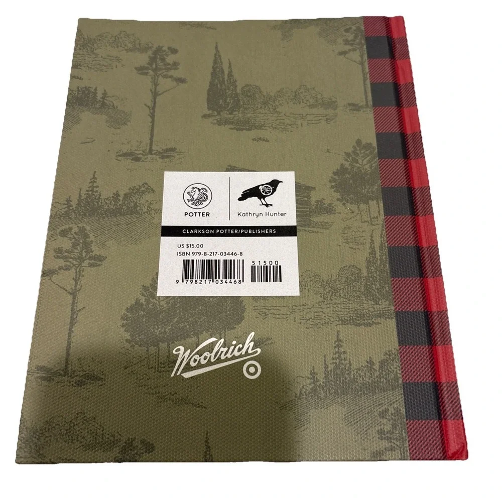 Woolrich Nature Journal‎ Hardcover Green Plaid Spine Blank Lined Notebook